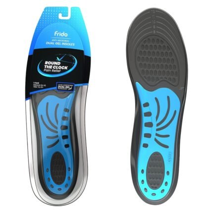 Frido Dual Gel Heavy Duty Trimmable Insoles, For Hiking & Loose Shoes or Replacing Existing Insoles, Thick Shoe Inserts, Extra Comfort and Support,
