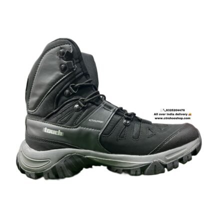 Lakhani Touch High Ankle Light Weight Trekking Shoes | Anti skid water resistant ( MARCOS ) Black