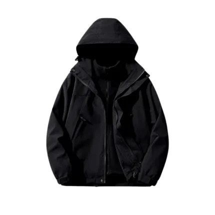 JAG Polar Pro Double Jacket | Fleece Jacket with Windcheater | 3 in 1 | Jet Black